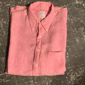 Brooks Brothers linen button-up shirt Sz L